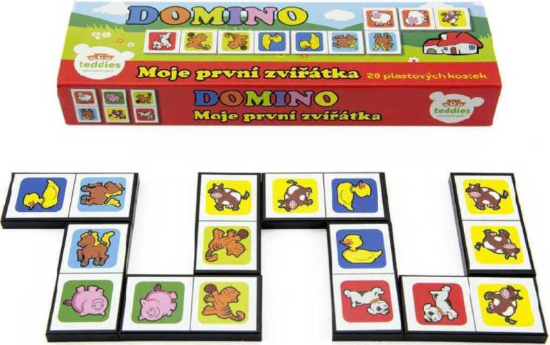 HRA Baby domino obrázkové moje první zvířátka set 28 kamenů plast pro miminko