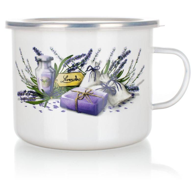 BANQUET Hrnek smalt. pr.14cm 1,4l LAVENDER + PH víko