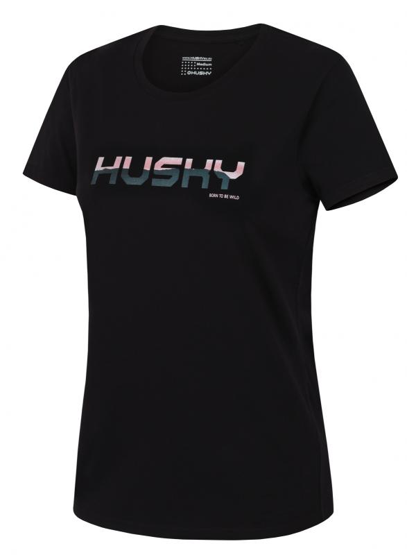 Husky Tee Wild L black dámske bavlnené tričko