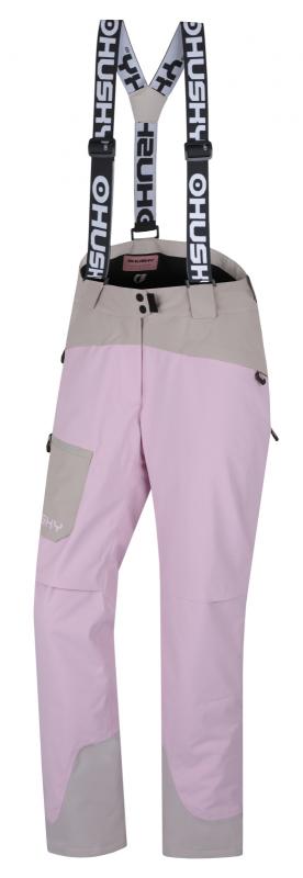 Husky Glad L pink/beige dámské lyžařské kalhoty