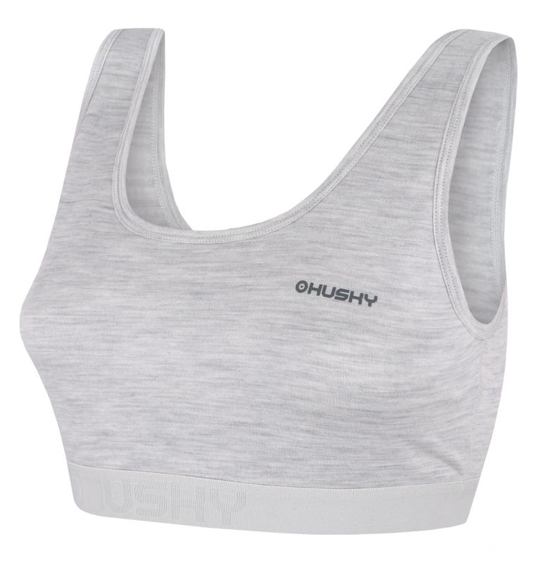 Husky Mebra L light grey merino termoprádlo podprsenka