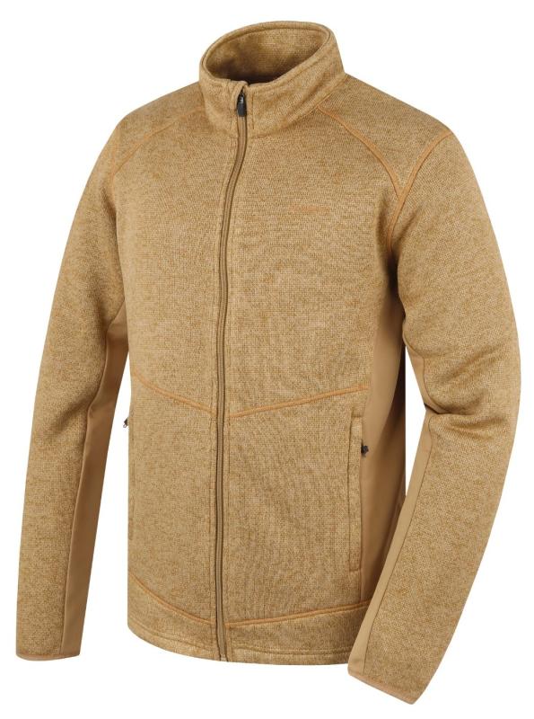 Husky Alan M beige pánsky fleecový sveter na zips