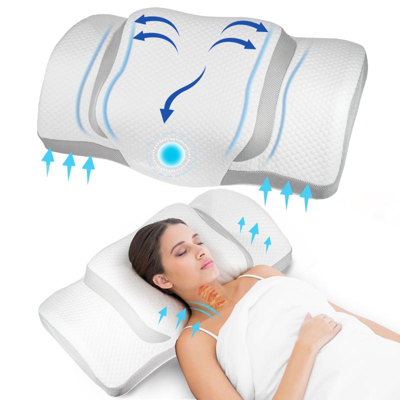 Idea Polštář z paměťové pěny pro dospělé bílo-světlešedý