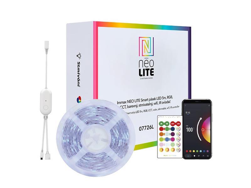 IMMAX Smart LED pásek 12V IP65 48W RGB NEO Lite 07775L 10m WiFi Tuya