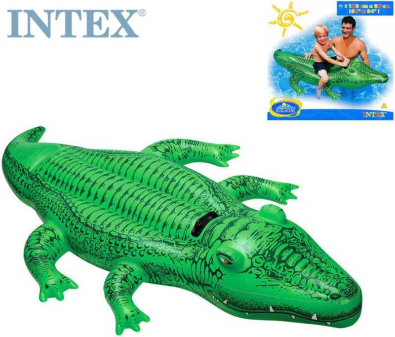 Intex Aligátor nafukovací 168x86cm dětské plavidlo s držadlem do vody 58546