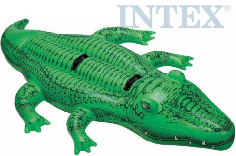 Intex Krokodýl nafukovací 203x114cm vozítko do vody s úchyty 58562