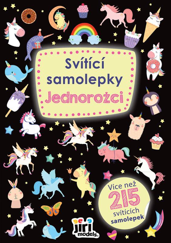Jiri Models Samolepky svítící Jednorožci 215ks svítí ve tmě