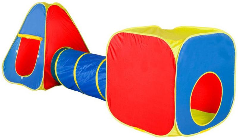 John Dětské stany látkové set 3ks Pop-Up Teepee + Krychle + Prolézací tunel