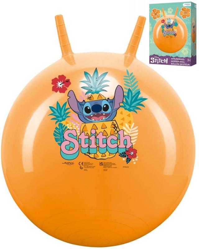 John Míč skákací Stitch 50cm oranžové dětské hopsadlo s držadly