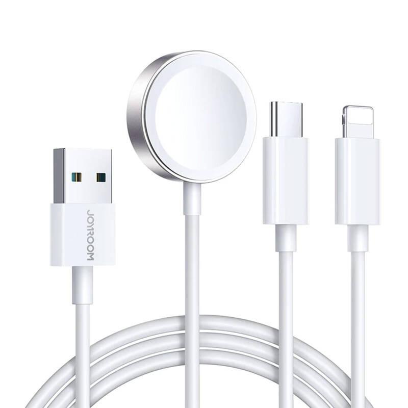Joyroom Magnetická nabíječka Apple Watch S-IW008 Lightning + USB-C 5V 1,2 m (bílá)