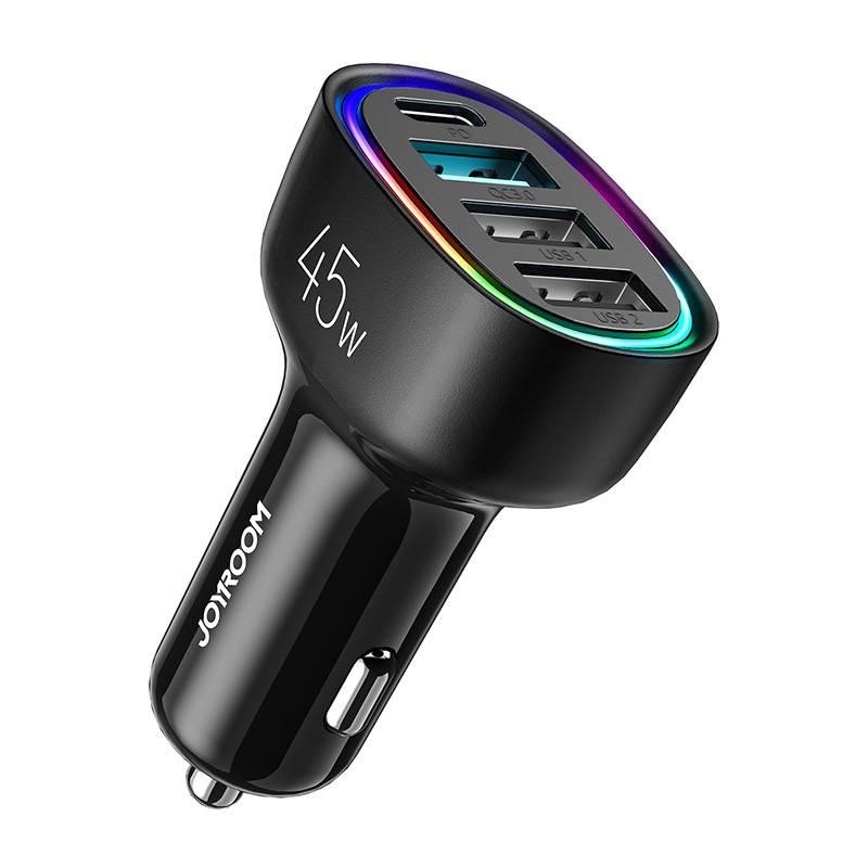 Joyroom Nabíječka do auta JR-CL09, 4 porty, 1x USB-C PD, 1x QC3.0 USB, 2x USB (černá)