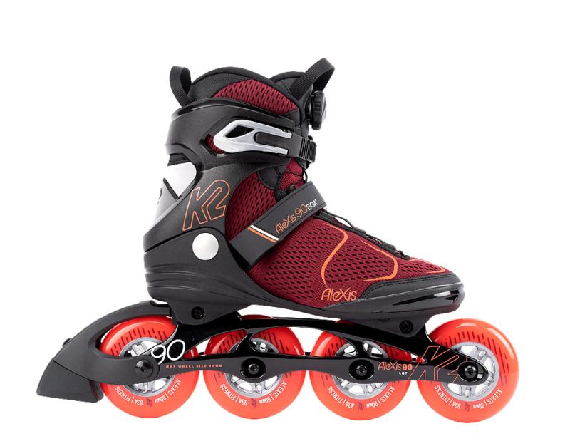 K2 ALEXIS 90 Boa červeno/oranžové dámské kolečkové brusle
