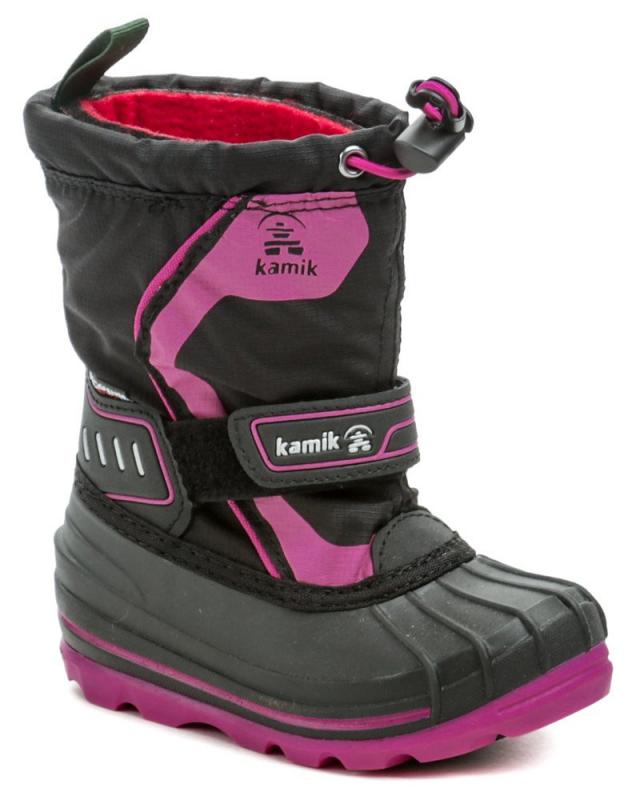 Kamik Snowcoast4 black magenta dětské zimní sněhule