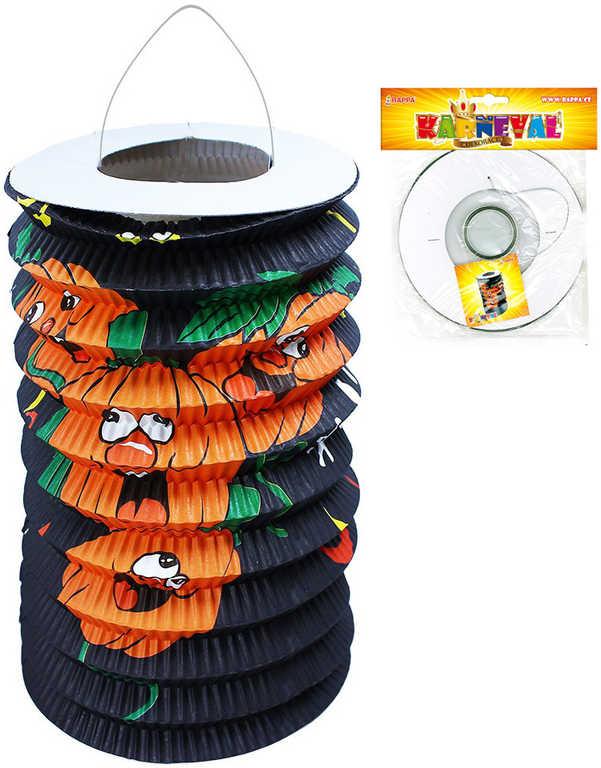 KARNEVAL Lampion Veselé dýně oválný papírový 15cm na svíčku