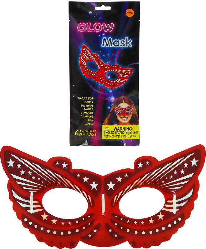 KARNEVAL Maska na obličej svítící ve tmě různé druhy (karnevalový doplněk)