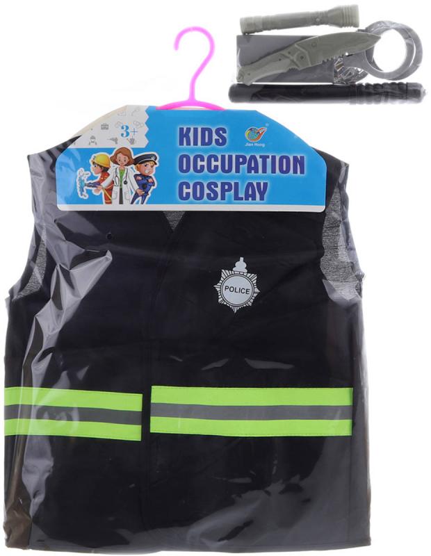 KARNEVAL Šaty policie s vestou a doplňky KOSTÝM
