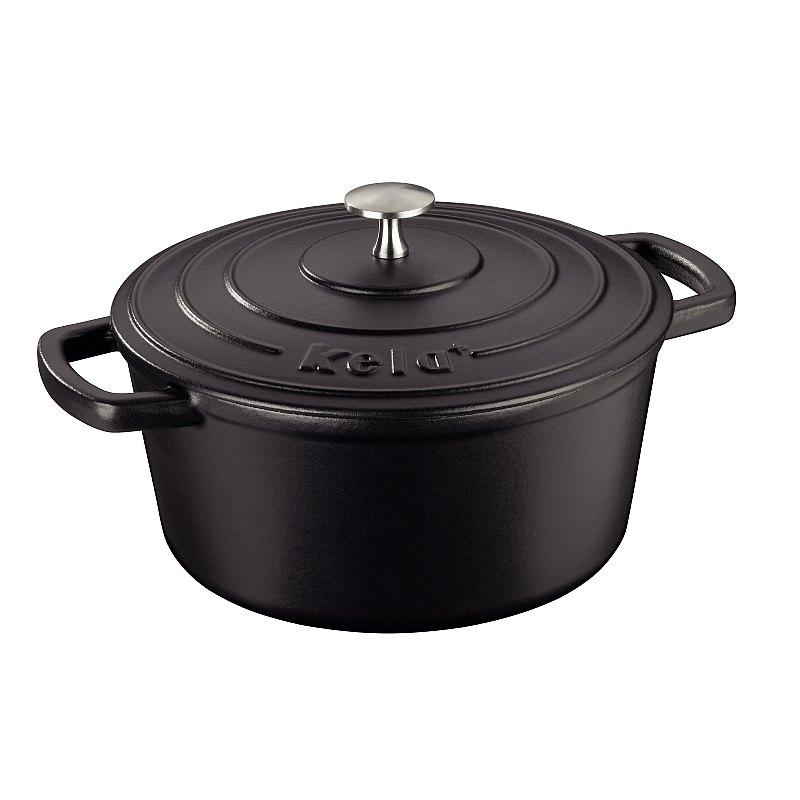 Kela Pekáč litinový s poklicí CALIDO 24 cm černá