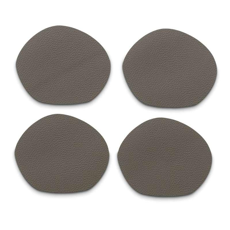 Kela Podtácky Stone PU kůže šedohnědá 4 kusy 12x10cm