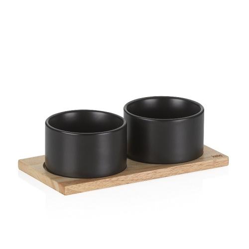 Kela Sada misek Gunten porcelán černý 3 kusy 23,5x12,0x7,5cm 10,0cm
