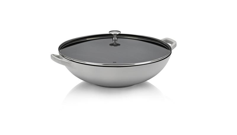 Kela Wok litinový s poklicí Calido 36 cm světle šedá