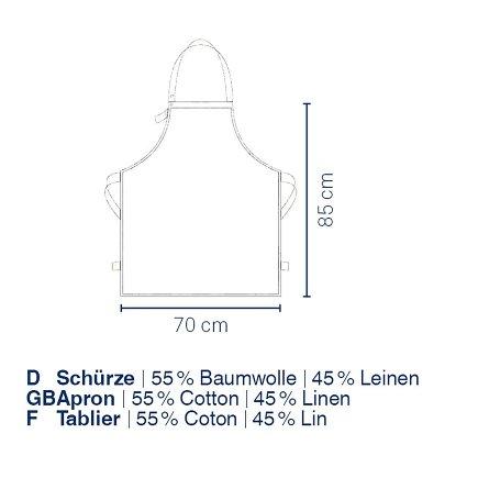 Kela Zástěra Puro 55%bavlna/45%len šedá 85,0x70,0cm