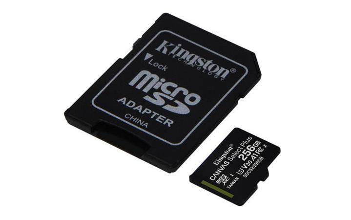 KINGSTON 256GB microSDXC CANVAS Plus Memory Card 150MB/s Read, UHS-I Speed Class, U1, V10, A1