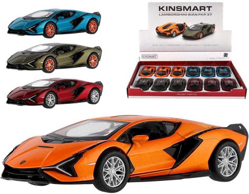 Kinsmart Auto model 1:40 Lamborghini Sián FKP 37 kov PB 13cm 4 barvy