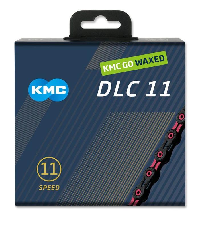Kmc DLC 11 Ružovo/čierny Waxed BOX reťaz