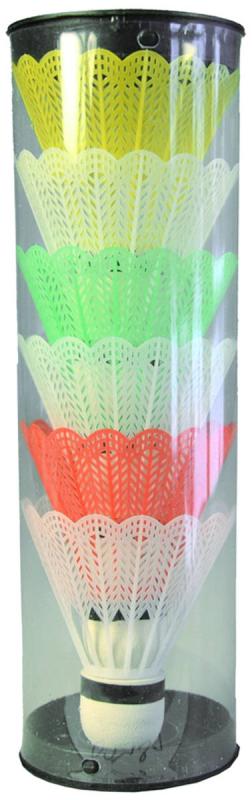 Košíčky na badminton set 6ks bílé + barevné v plastové tubě