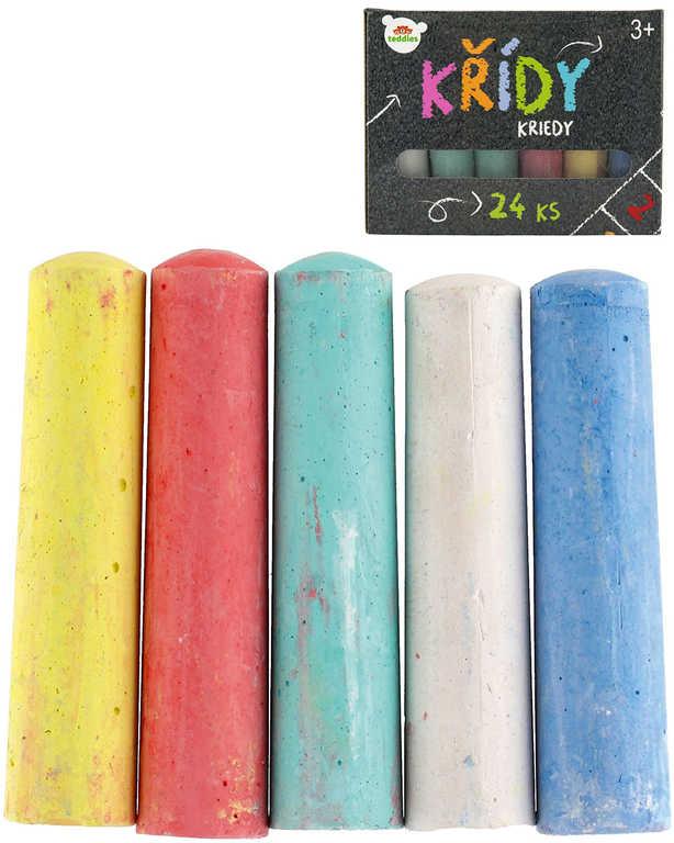 Křídy chodníkové barevné kulaté set 24ks v krabičce
