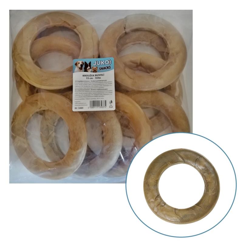 Kroužek buvolí JUKO Snacks 15 cm (10 ks)