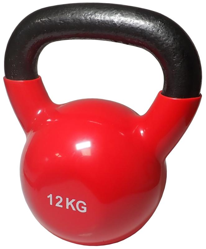 Kubisport Kettlebell 12 kg liatina s vinylovým povlakom