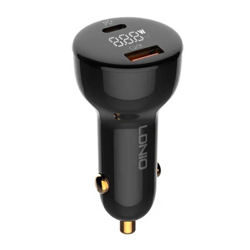 Ldnio C101 Nabíječka do auta, USB + USB-C, 100 W + kabel USB-C na Lightning (černá)