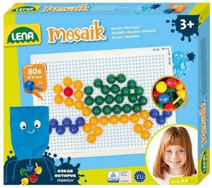 Lena Mozaika barevná klobouček hladký 1,5cm 80ks v krabici