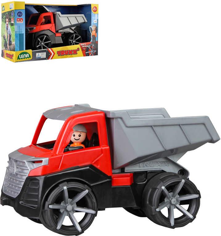 Lena TRUXX 2 auto nákladní sklápěčka funkční set s figurkou plast v krabici