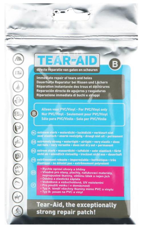 Samolepicí záplata TEAR-AID typ B na PVC