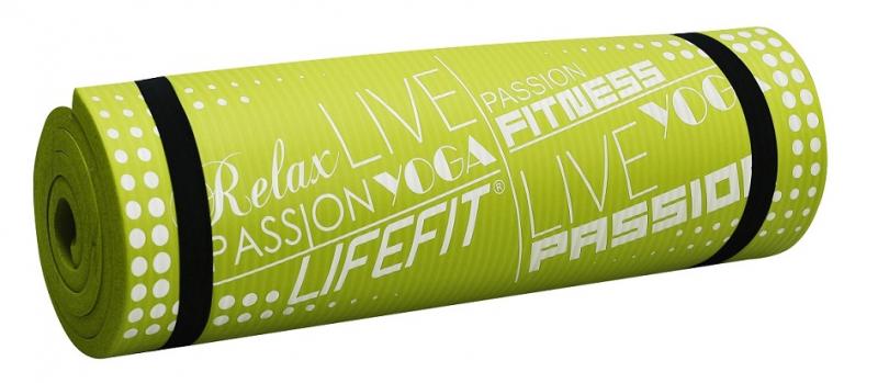 Lifefit Podložka Yoga MAT Exkluziv Plus 180x58x1,5cm světle zelená