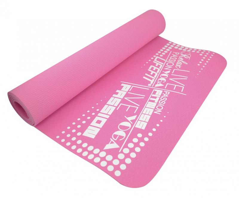 Lifefit Podložka YOGA MAT TPE, 183x61x0.4cm, růžová