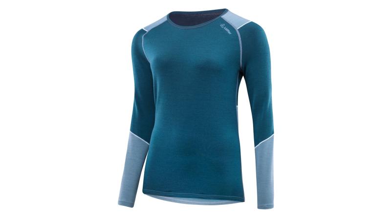 Löffler L/S TRANSTEX MERINO 2022 modré dámske funkčné tričko
