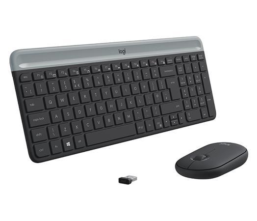 Logitech klávesnice s myší Wireless Combo Slim MK470 US - grafit
