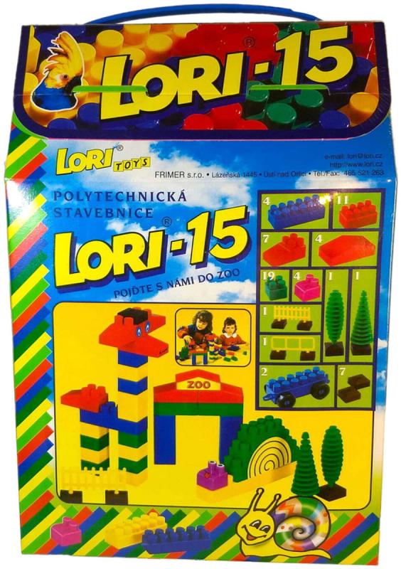 Lori 015 Stavebnice polytechnická ZOO 62 dílků plast v krabici 15