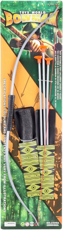 Luk dětský 60cm set se 3 šípy a nožem na přísavku plastový herní set