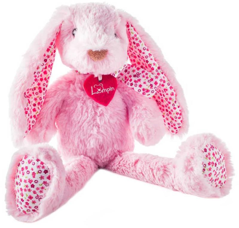 Lumpin PLYŠ Zajíc Stella 38cm růžový s kvítky (plyšová hračka)