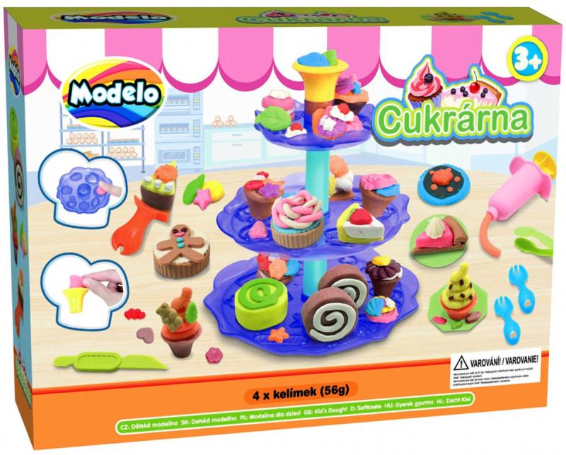 Mac Toys Cukrárna herní set modelína s nástroji a podnosem na dorty