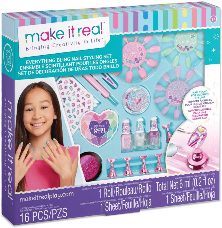 MAKE IT REAL Stylingový dětský set Bling na úpravu a zdobení nehtů
