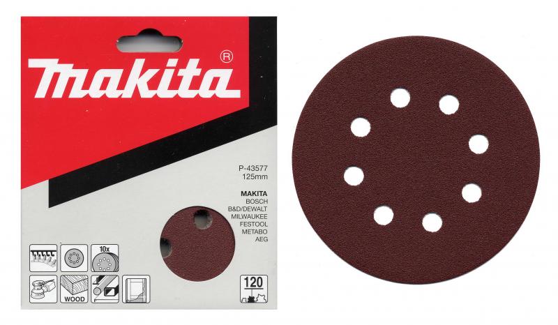 Makita Brusný papír P-43583 125mm K180, 10ks