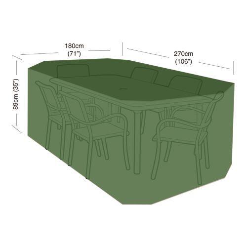 Mat Plachta krycí na set 6 židlí+obdél.stůl 270x180x89cm, PE 90g/m2