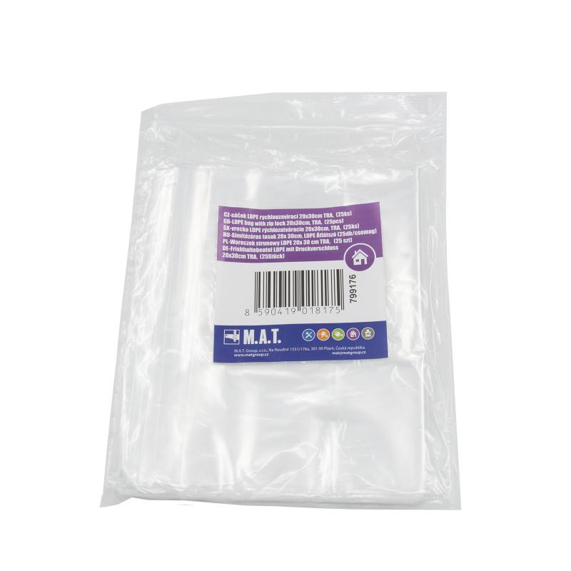 Mat Sáček LDPE rychlouzavírací 20x30cm TRA (25ks)