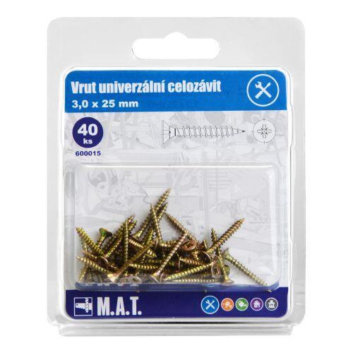 Mat Vrut un.celozávit 3,0x 25mm ZZ (40ks)
