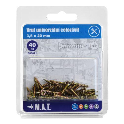Mat Vrut un.celozávit 3,5x 20mm ZZ (40ks)
